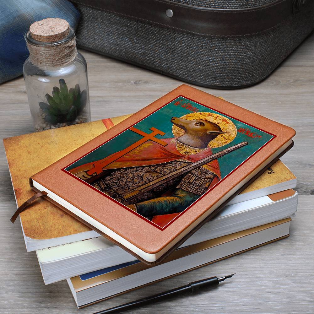 Dog Headed St Christopher Orthodox Icon Leather Journal