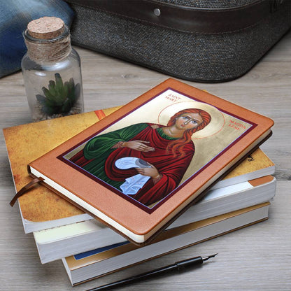 St Mary Magdalene Orthodox Icon Leather Journal