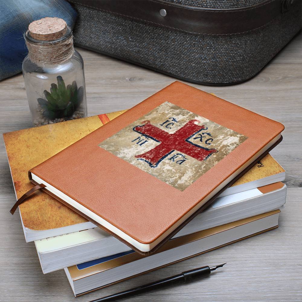 Jesus Christ Conquers IC XC NIKA Christogram Leather Journal