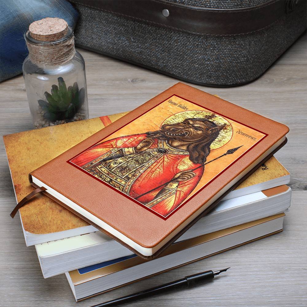 Dog Headed St Christopher Orthodox Icon Leather Journal