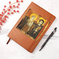 Christ and Abbot Menas Orthodox Icon Leather Journal