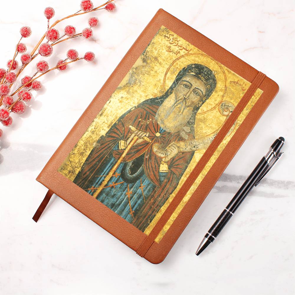 St Anthony Abbot Orthodox Icon Leather Journal
