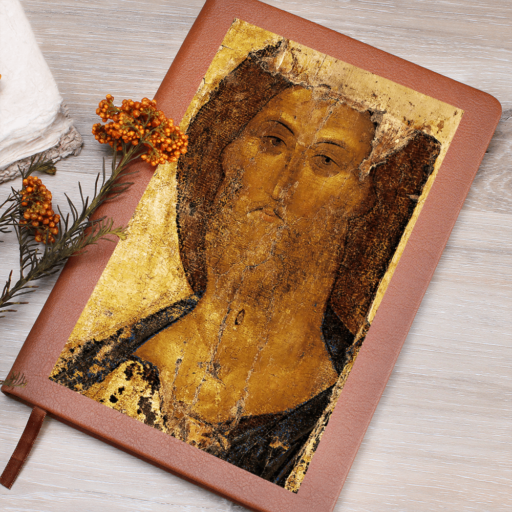 Christ Saviour Orthodox Icon by Anfrey Rublev Leather Journal