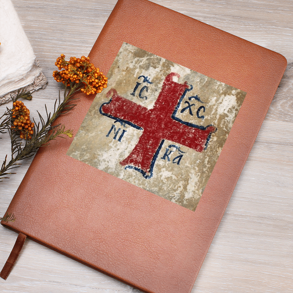 Jesus Christ Conquers IC XC NIKA Christogram Leather Journal