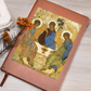 Holy Trinity Leather Journal Orthodox Icon by Andrey Rublev
