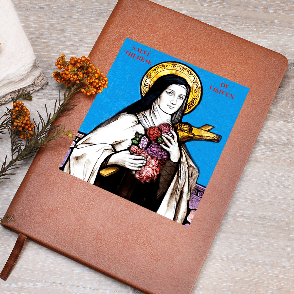 St Therese of Lisieaux Picture Leather Journal
