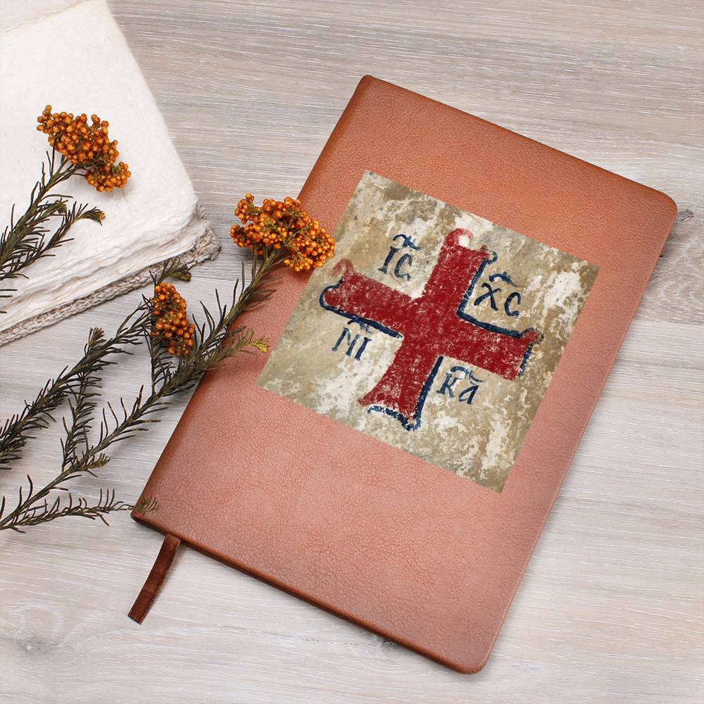 Jesus Christ Conquers IC XC NIKA Christogram Leather Journal