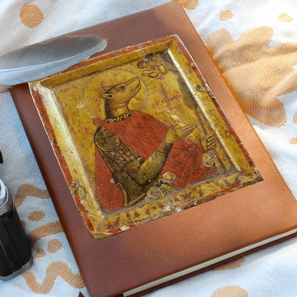 Dog Headed Christopher Orthodox Icon Leather Journal