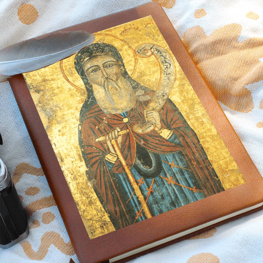 St Anthony Abbot Orthodox Icon Leather Journal