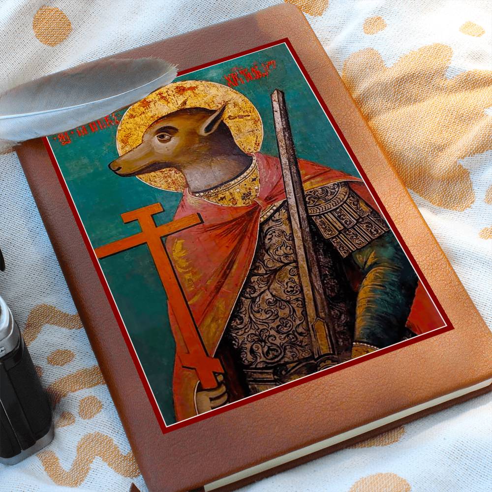 Dog Headed St Christopher Orthodox Icon Leather Journal