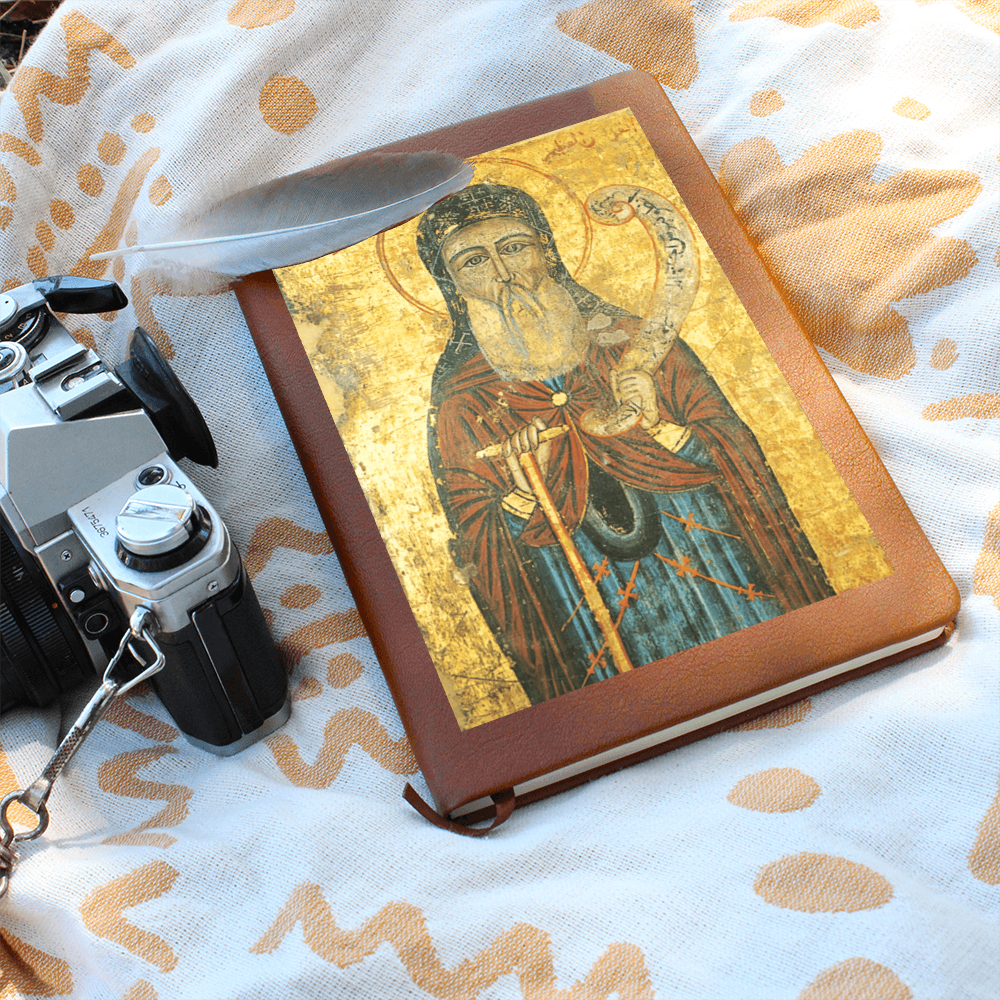 St Anthony Abbot Orthodox Icon Leather Journal
