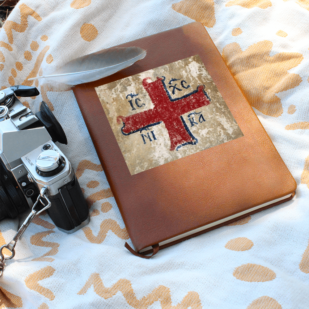 Jesus Christ Conquers IC XC NIKA Christogram Leather Journal
