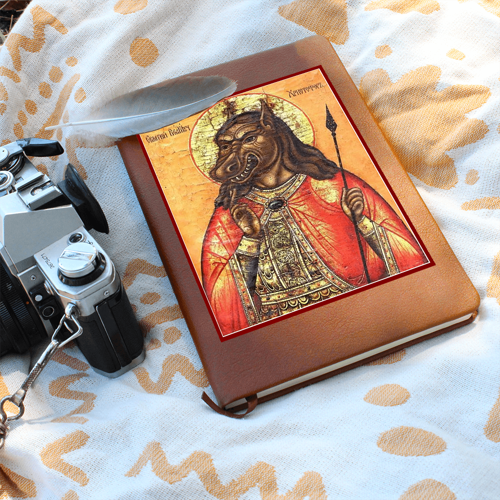 Dog Headed St Christopher Orthodox Icon Leather Journal