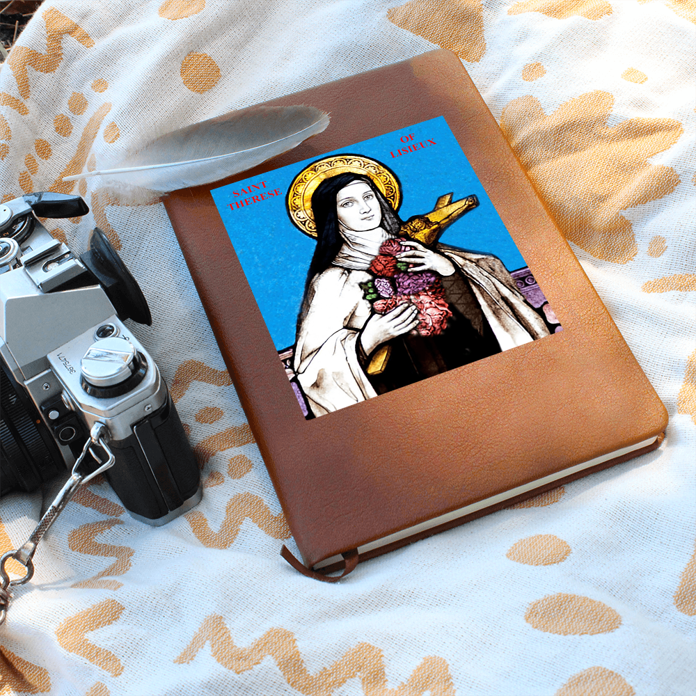 St Therese of Lisieaux Picture Leather Journal