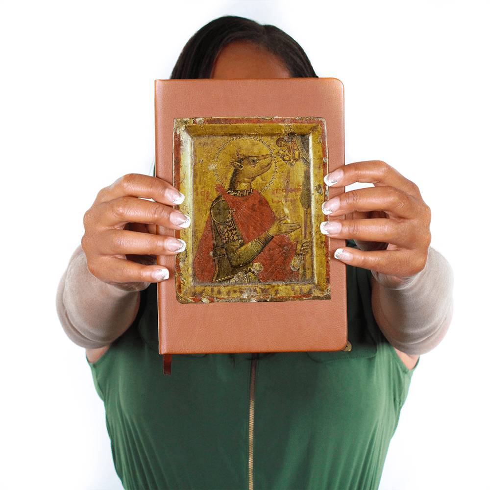 Dog Headed Christopher Orthodox Icon Leather Journal