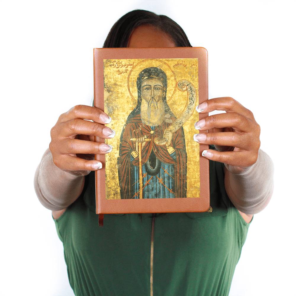 St Anthony Abbot Orthodox Icon Leather Journal