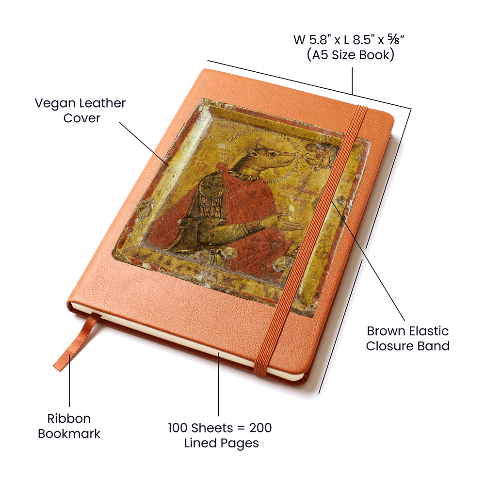 Dog Headed Christopher Orthodox Icon Leather Journal