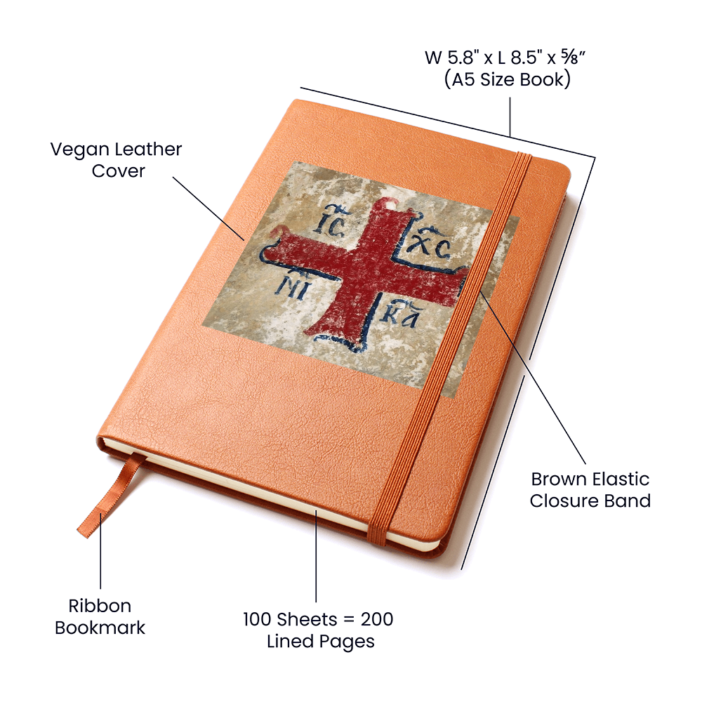 Jesus Christ Conquers IC XC NIKA Christogram Leather Journal