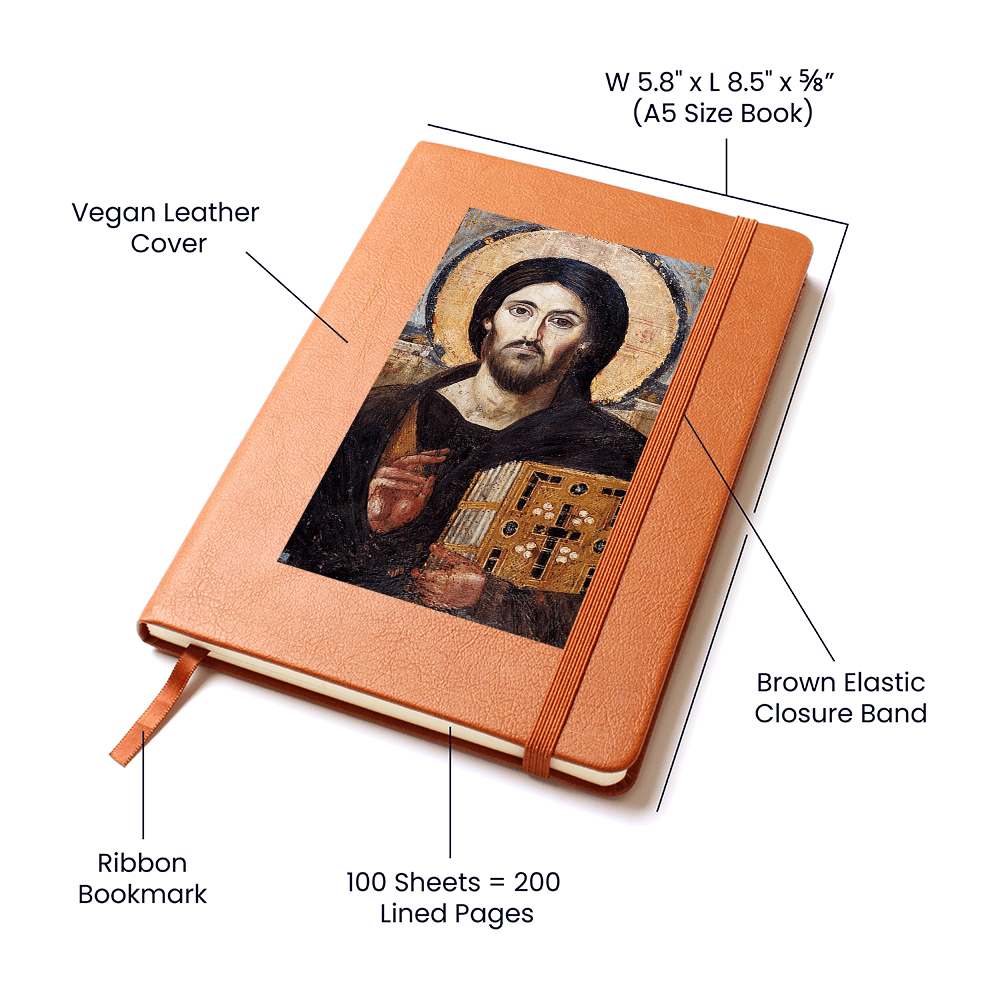 Jesus Christ Pantocrator of Sinai Leather Journal