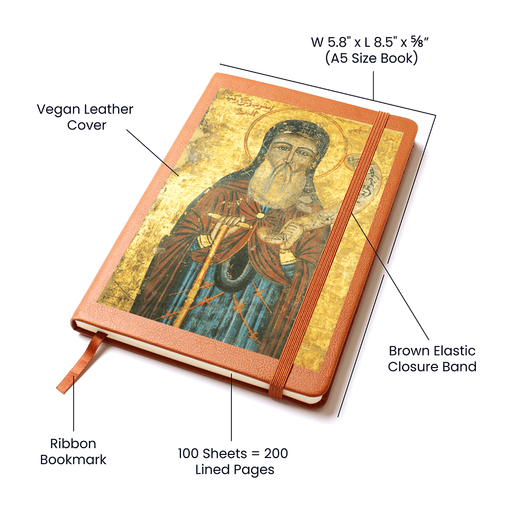 St Anthony Abbot Orthodox Icon Leather Journal