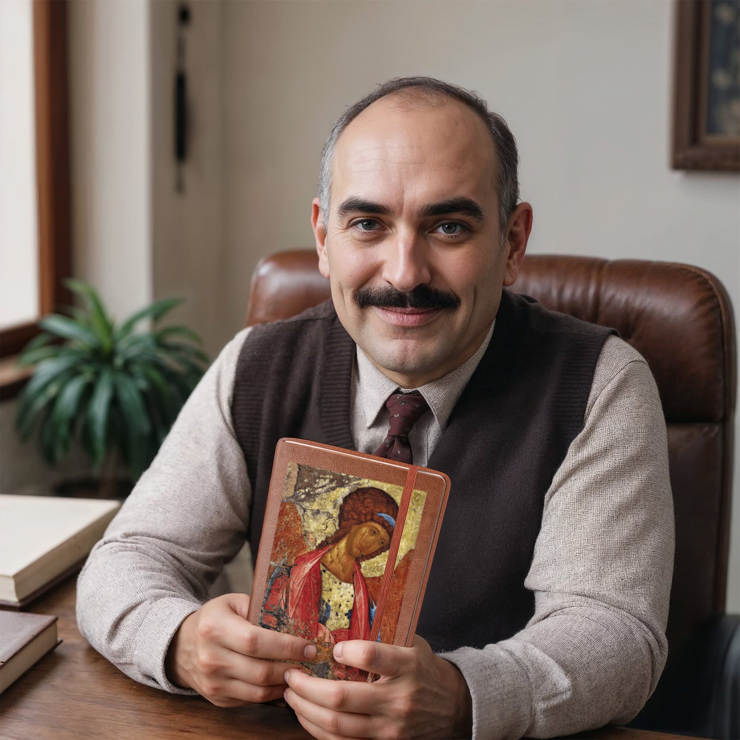 Archangel Michael Orthodox Icon by Andrey Rublev Leather Journal