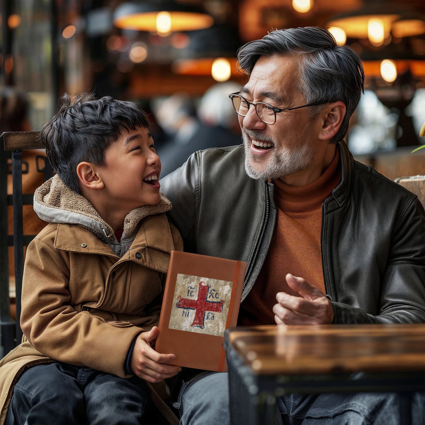 Jesus Christ Conquers IC XC NIKA Christogram Leather Journal