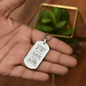 Name of Jesus in Hebrew Greek Aramaic dog tag engraved pendant necklace