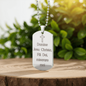 Domine Jesus Christe Latin {Cross] Engraved Dog Tag necklace