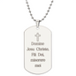 Domine Jesus Christe Latin {Cross] Engraved Dog Tag necklace