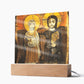 Christ and Abbot Menas Orthodox Icon  Acrylic Square Plaque