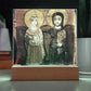 Christ and Abbot Menas Orthodox Icon  Acrylic Square Plaque