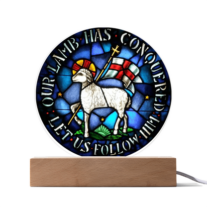 Lamb og God Agnus Dei Acrylic Circle Plaque