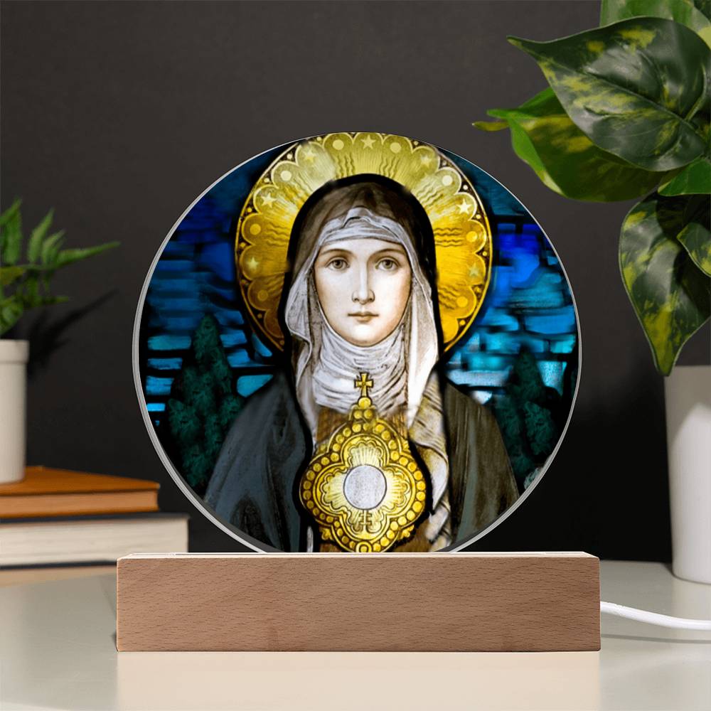 Saint Clare of Assisi Acrylic Circle Plaque