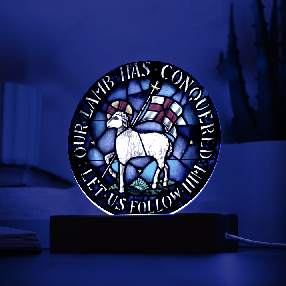 Lamb og God Agnus Dei Acrylic Circle Plaque