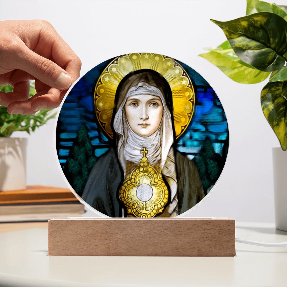 Saint Clare of Assisi Acrylic Circle Plaque