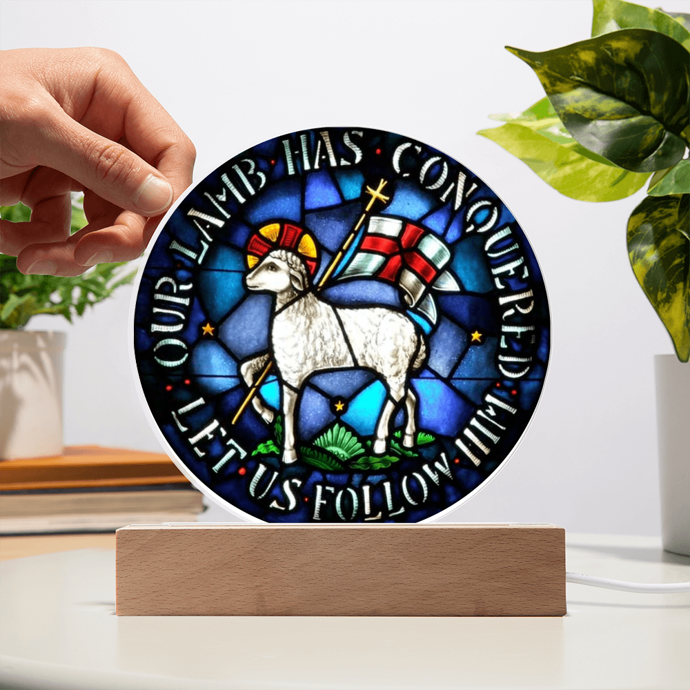 Lamb og God Agnus Dei Acrylic Circle Plaque