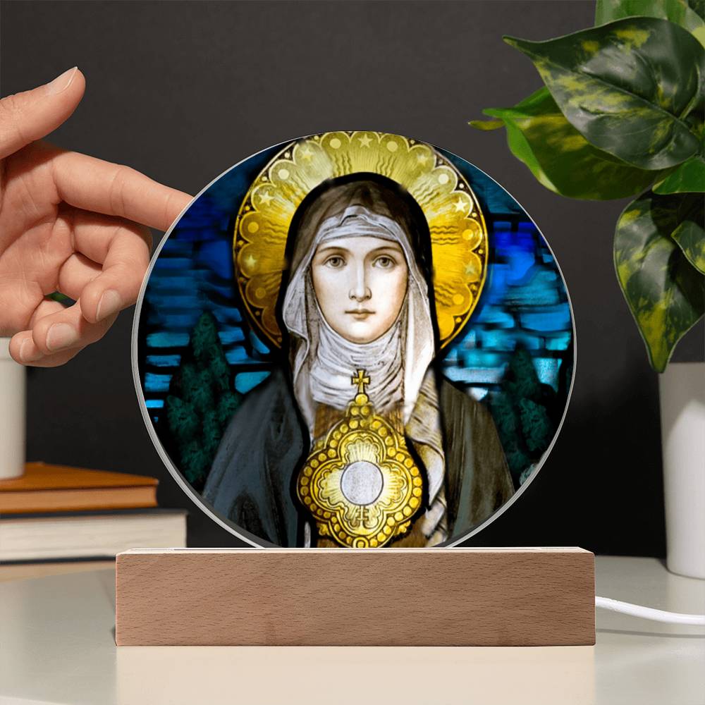 Saint Clare of Assisi Acrylic Circle Plaque