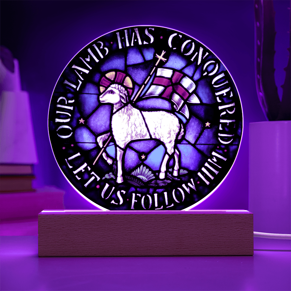 Lamb og God Agnus Dei Acrylic Circle Plaque