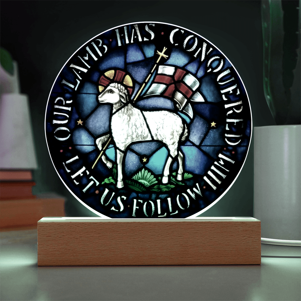 Lamb og God Agnus Dei Acrylic Circle Plaque