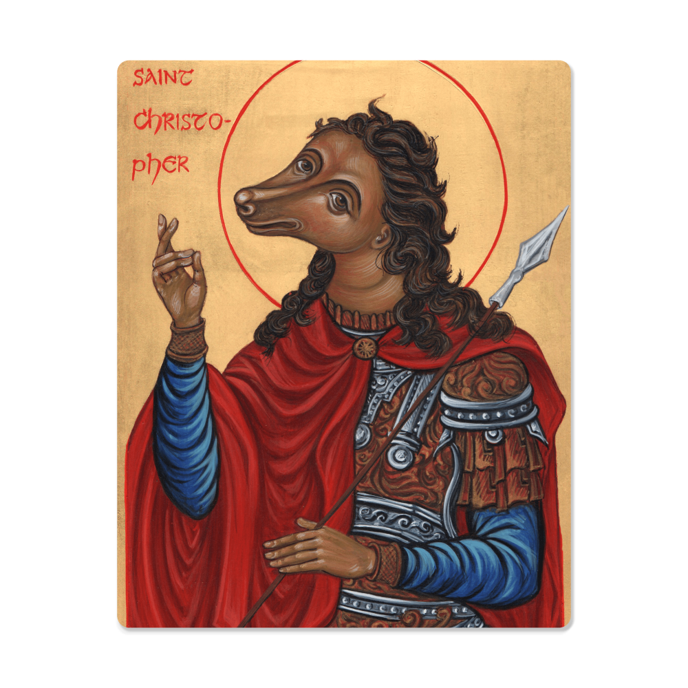 Saint Christopher Dog Head Orthodox icon High Gloss Metal Art Print