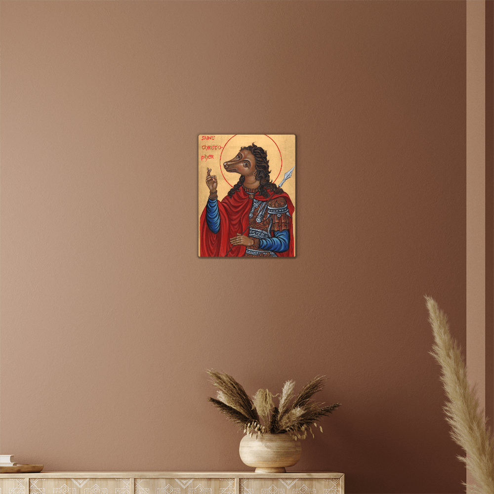 Saint Christopher Dog Head Orthodox icon High Gloss Metal Art Print