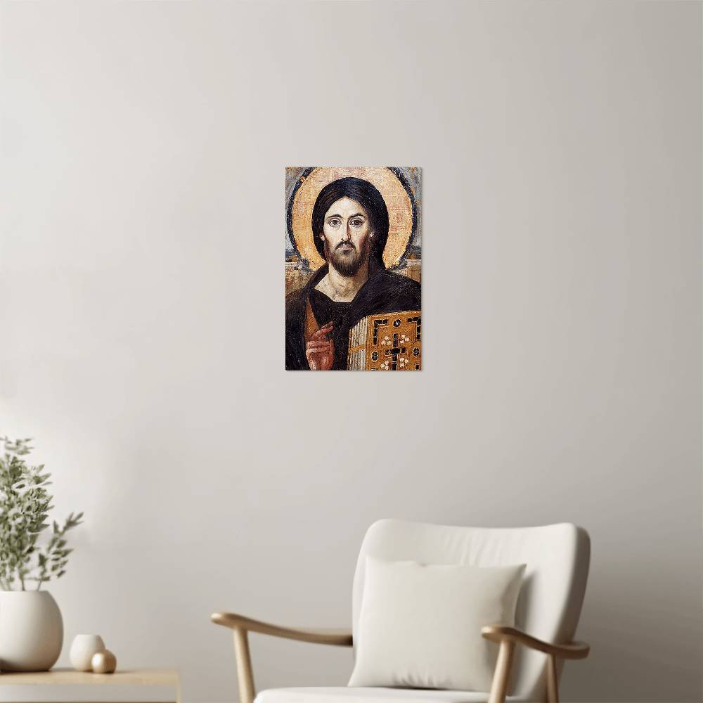 Christ Pantocratot of Sinai Orthodox Icon Metal Art Print