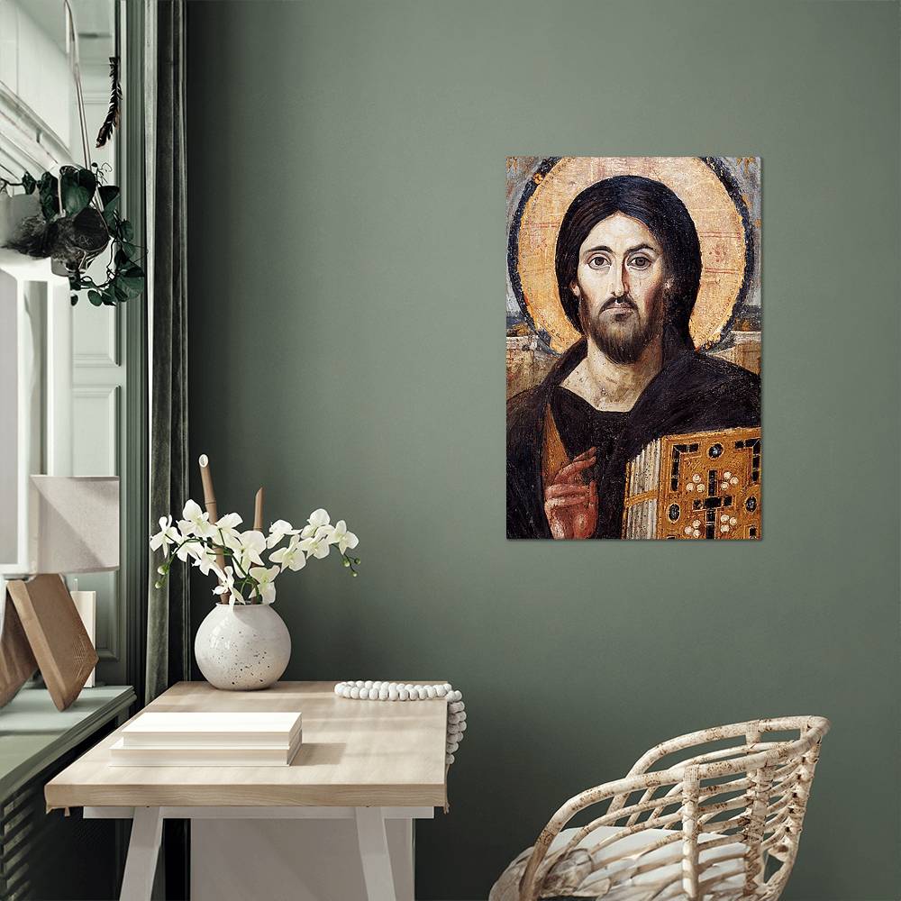 Christ Pantocratot of Sinai Orthodox Icon Metal Art Print