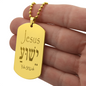 Name of Jesus in Hebrew  engraved dog tag necklace