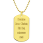 Jesu Christe Fili Dei Prayer engraved dog tg necklace