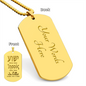 Name of Jesus in Hebrew Greek Aramaic dog tag engraved pendant necklace