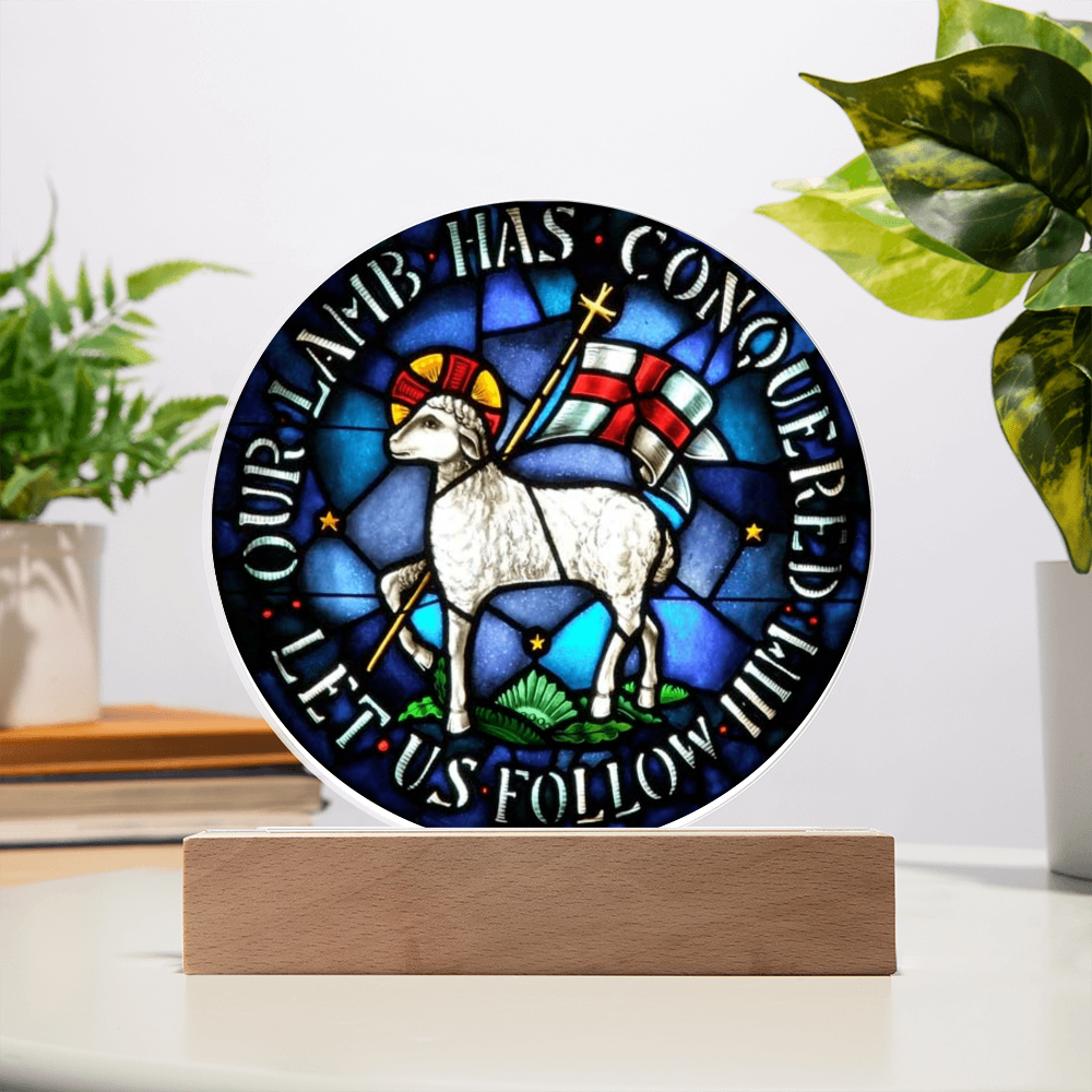 Lamb og God Agnus Dei Acrylic Circle Plaque