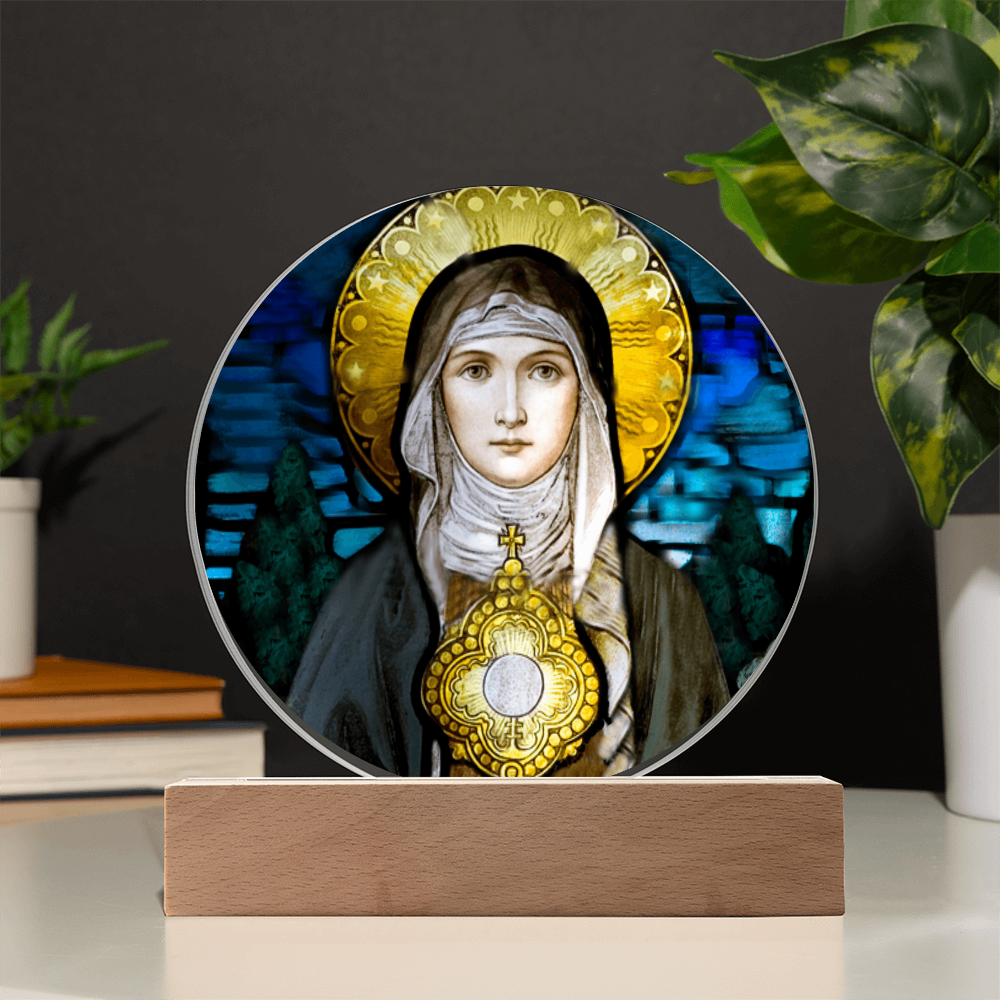 Saint Clare of Assisi Acrylic Circle Plaque