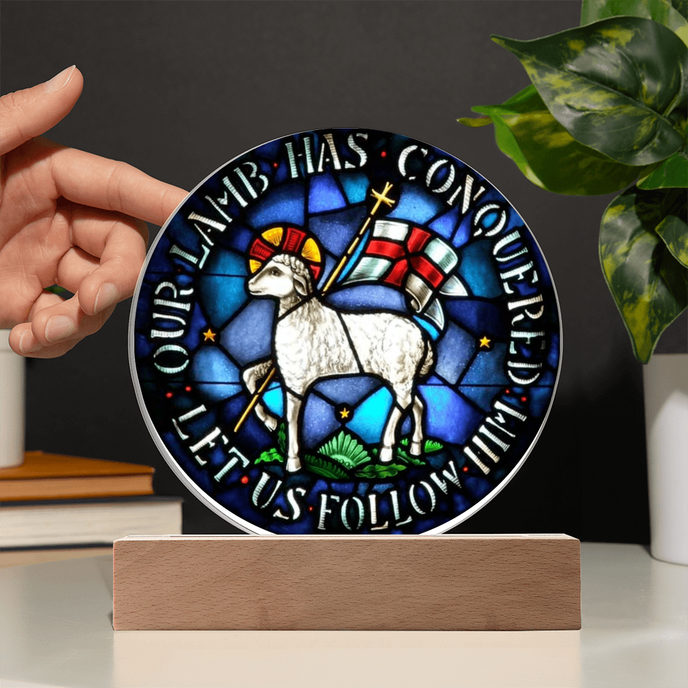 Lamb og God Agnus Dei Acrylic Circle Plaque