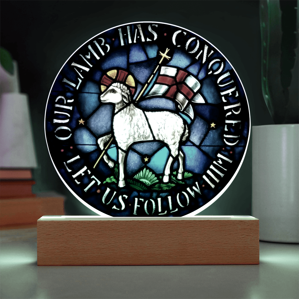 Lamb og God Agnus Dei Acrylic Circle Plaque